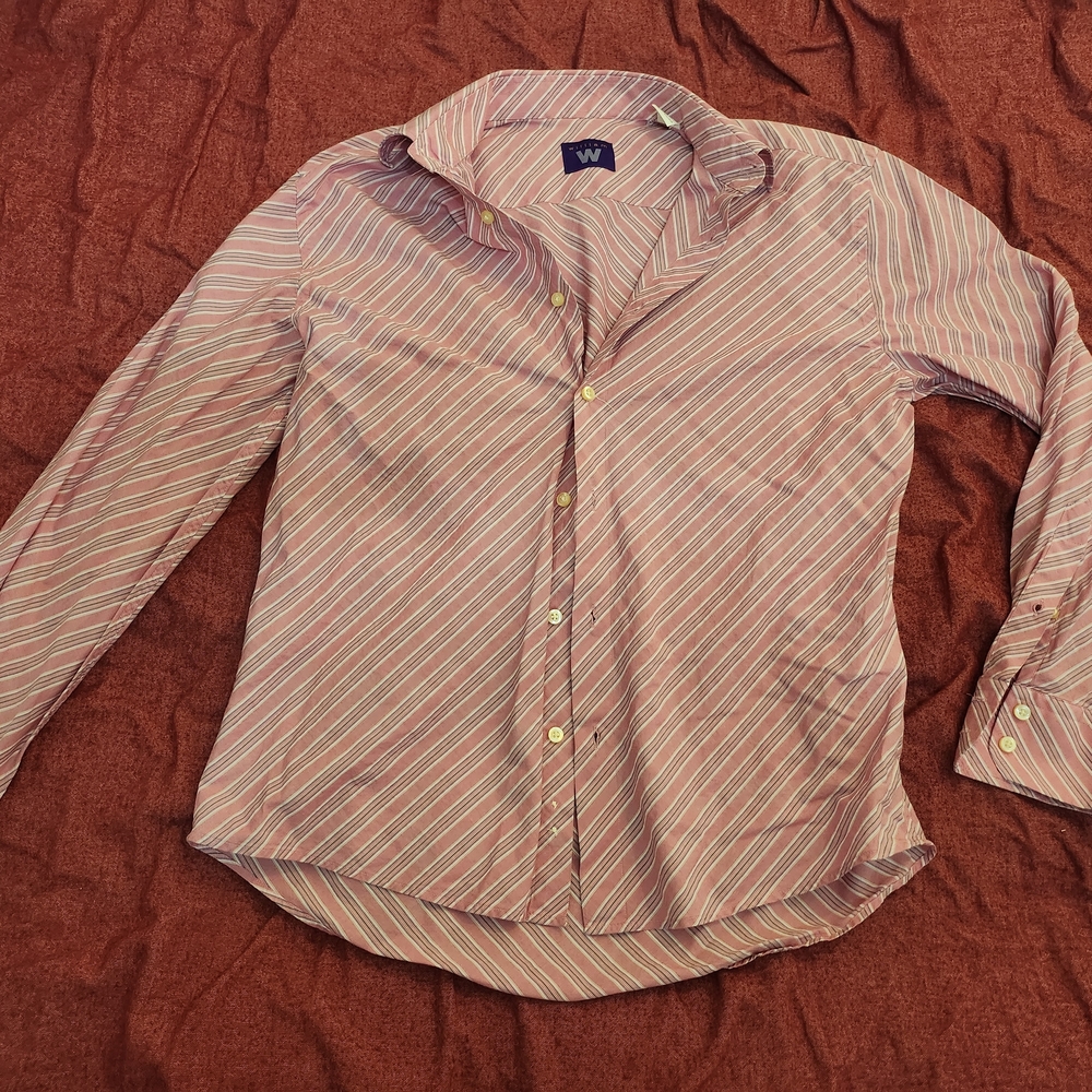 Pink Casual Button Down Shirt with Relaxed Fit